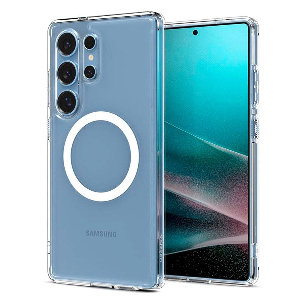 Samsung Galaxy S25 Ultra Spigen Ultra Hybrid Crystal Clear Case - MagSafe Kompatibel - Gennemsigtig / Hvid