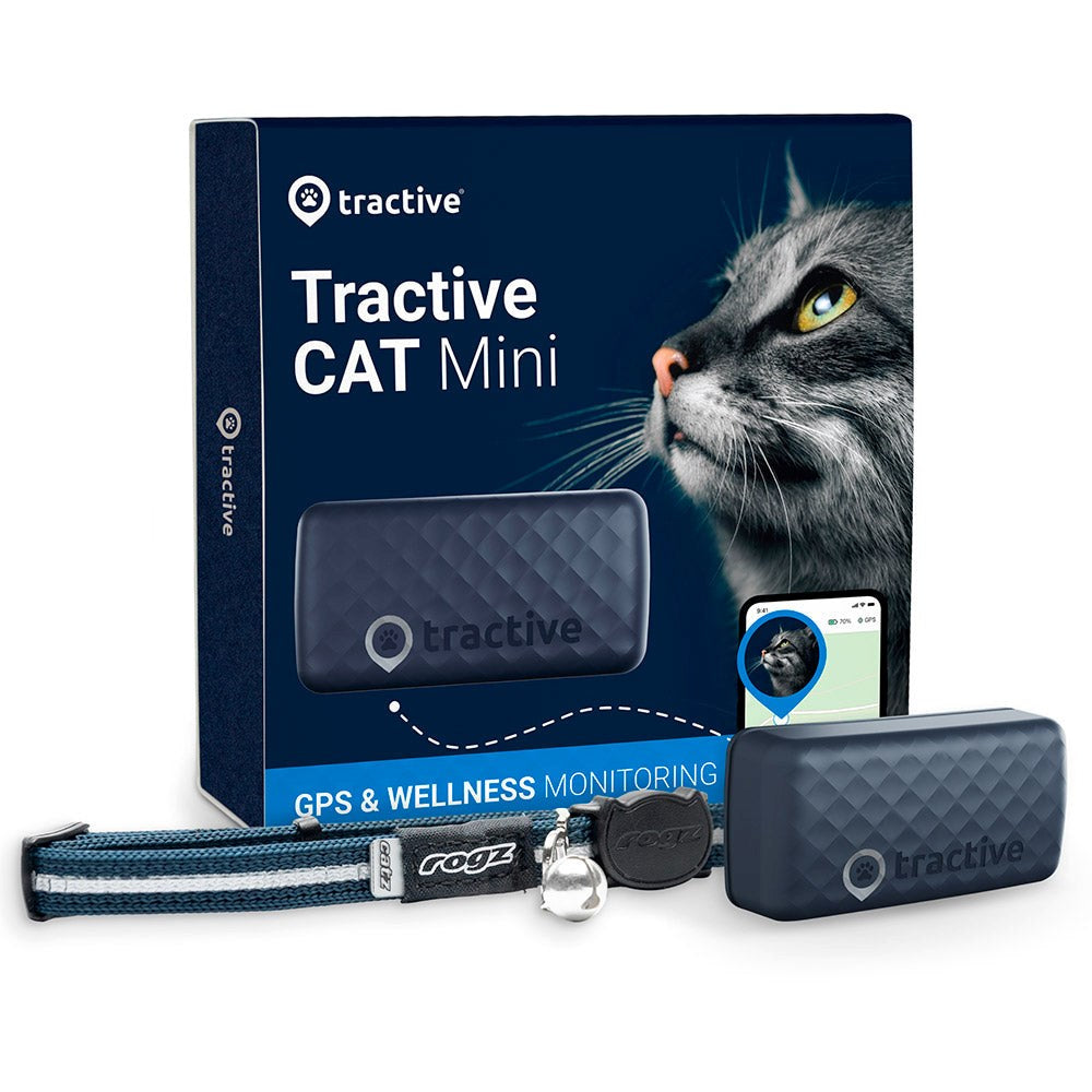 Tractive GPS Cat Mini - GPS & Bluetooth Tracker for Cat - Mørkeblå