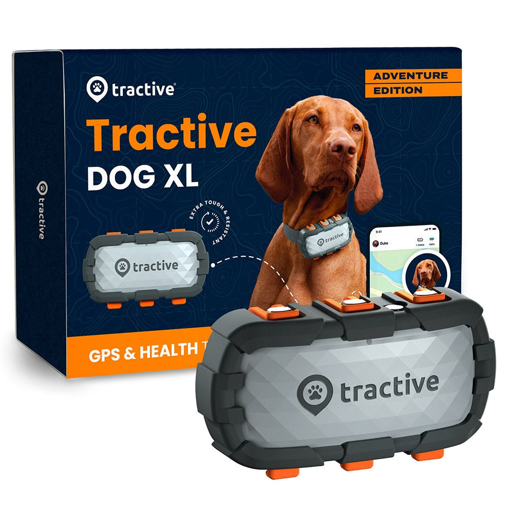 Tractive GPS Dog XL - GPS & Bluetooth Tracker til Hund - Adventure Edition - Grå