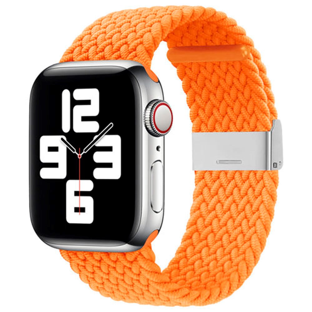 Apple Watch (42/44/SE/45/46/49 mm) Hurtel flettet stoffrem - oransje
