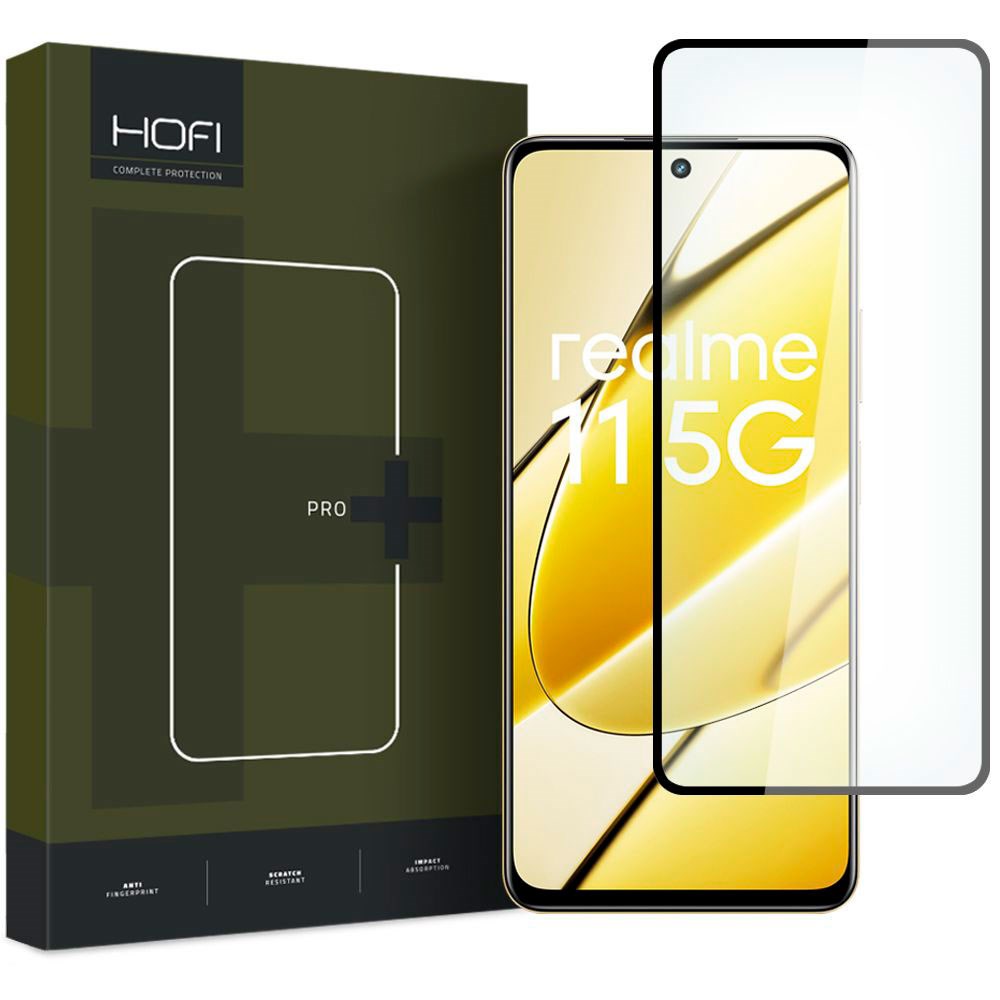 Realme 11 5G Hofi Glas Pro+ Glass Protection - Veskevennlig - Black Edge