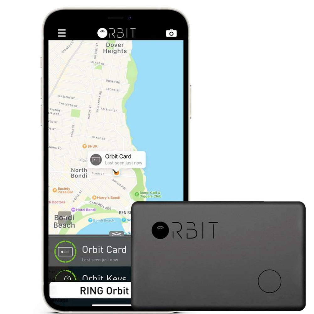 Orbit Card - Universal Tracker for lommebok og mobil - Svart