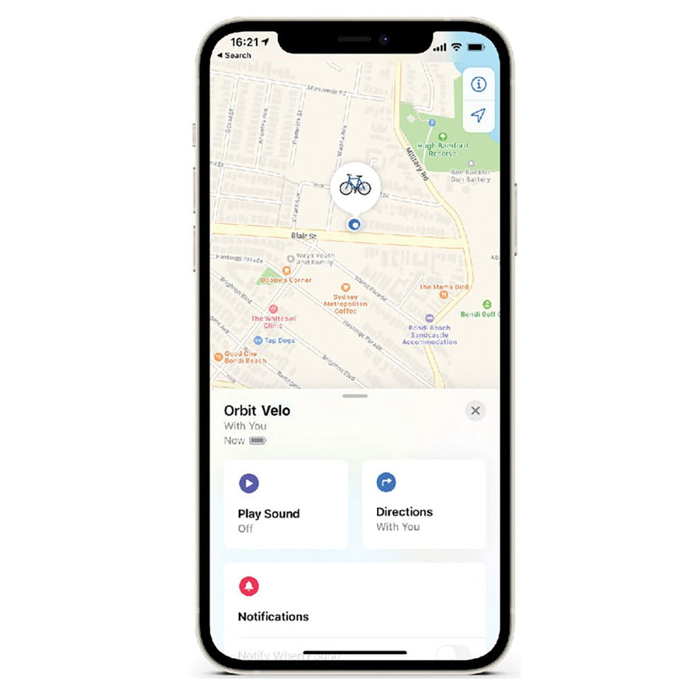 Orbit X Velo - Universal Tracker for sykkel - Svart