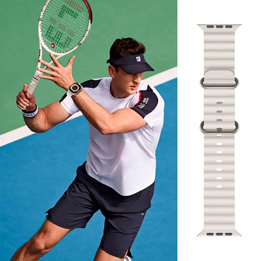 Tech-Protect Apple Watch (42/44/SE/45/46/49 mm) Iconband Pro Silikonstropp - Beige