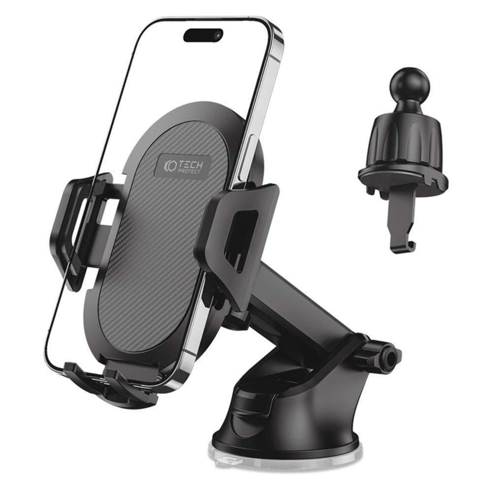 Tech-Protect V5 Mobilholder til Bil - Instrumentbræt & Ventilationsanlæg - Mobil: 50 - 90mm - Sort