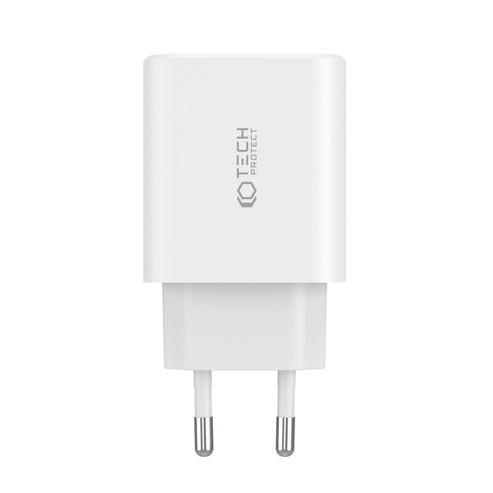 Tech-Protect NC 30W Vegglader m. 2 x USB-C og 1 x USB-A - Hvit
