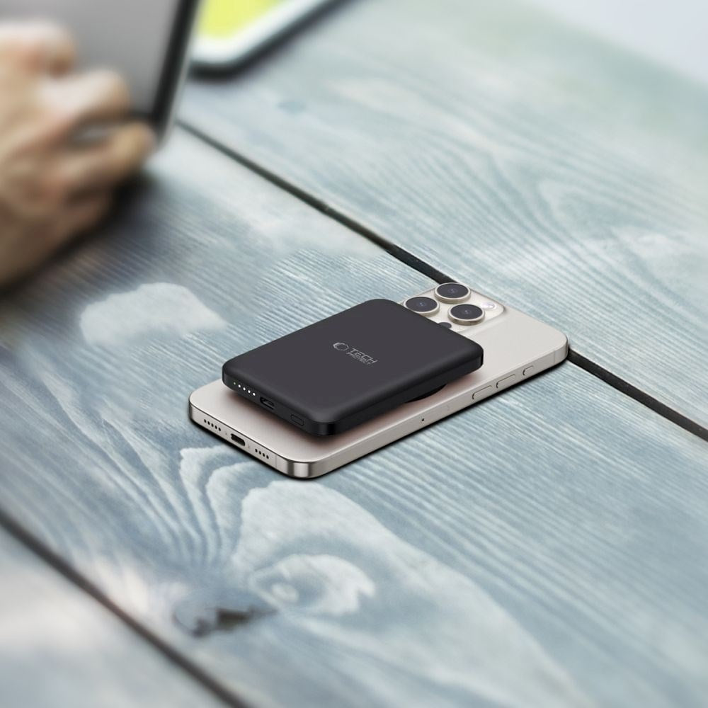 Tech-Protect Wireless Powerbank 5000 mAh - MagSafe-kompatibel - Svart