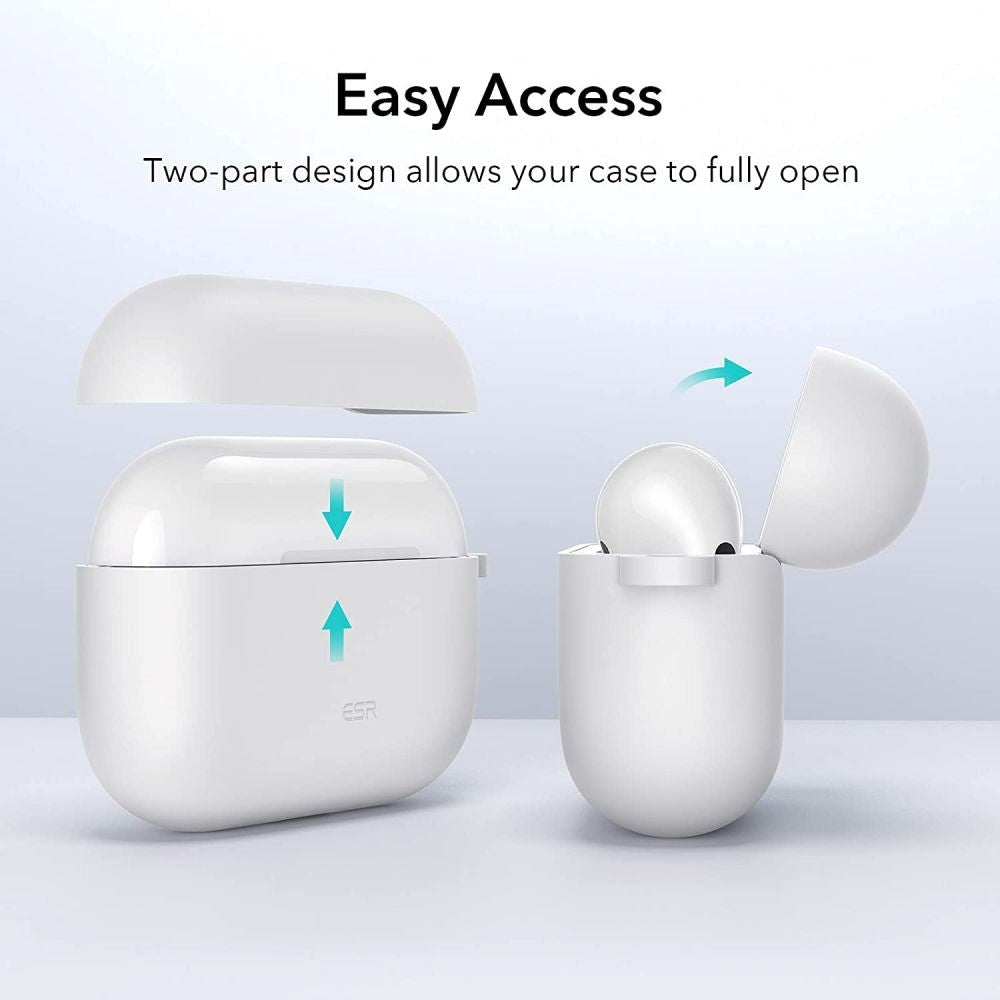 Apple Airpods (3. gen.) ESR Bounce Silikone Cover m. Karabinhage - Hvid