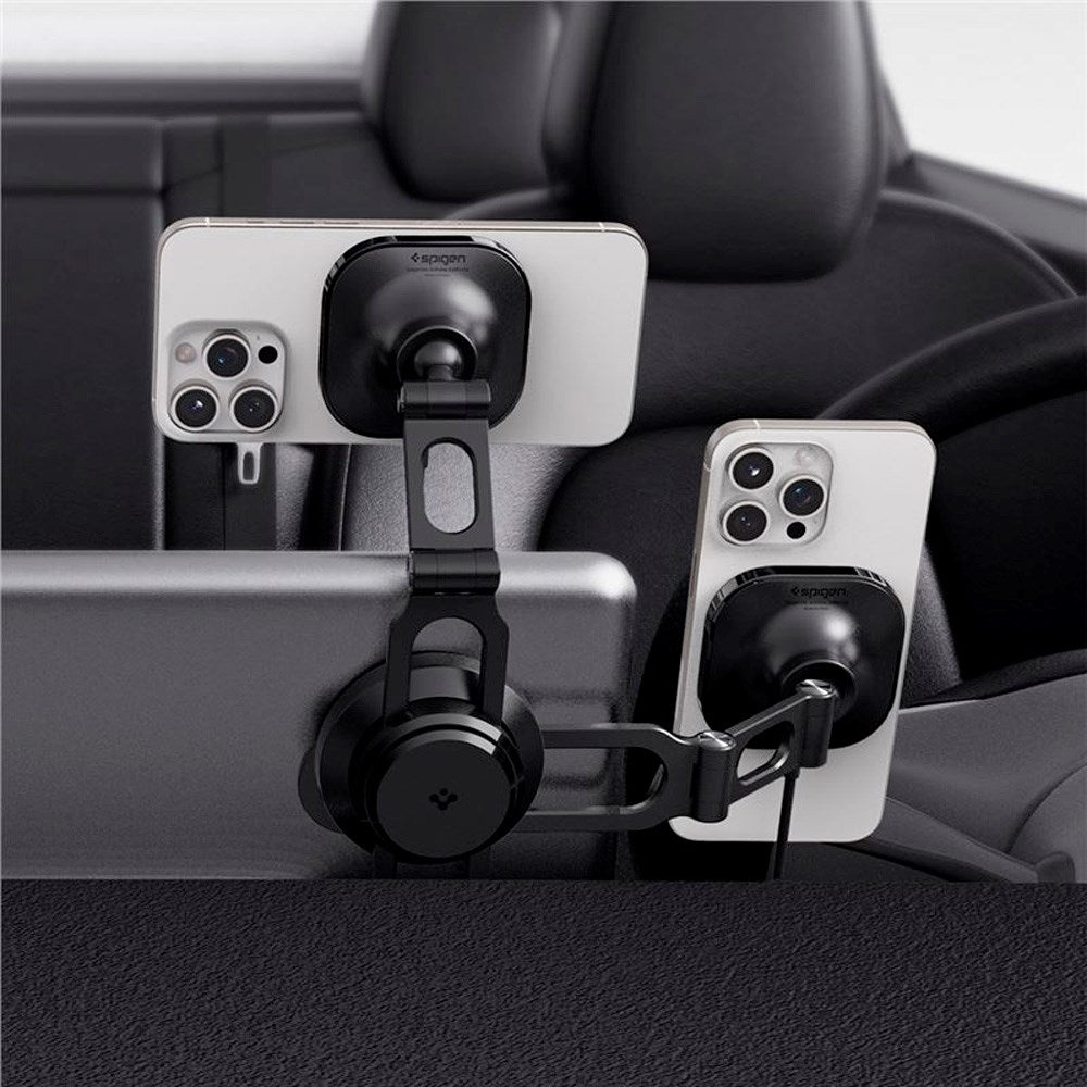 Trådløs lader/mobilholder for bil - Spigen Tesla OneTap Pro 3 - Svart