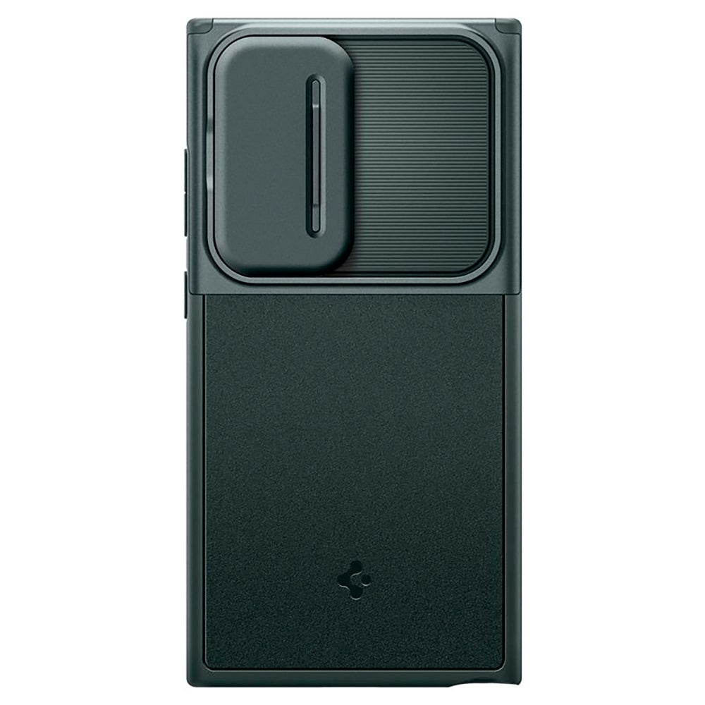 Samsung Galaxy S24 Ultra Spigen Optik Armor Bagside Cover - Mørkegrøn