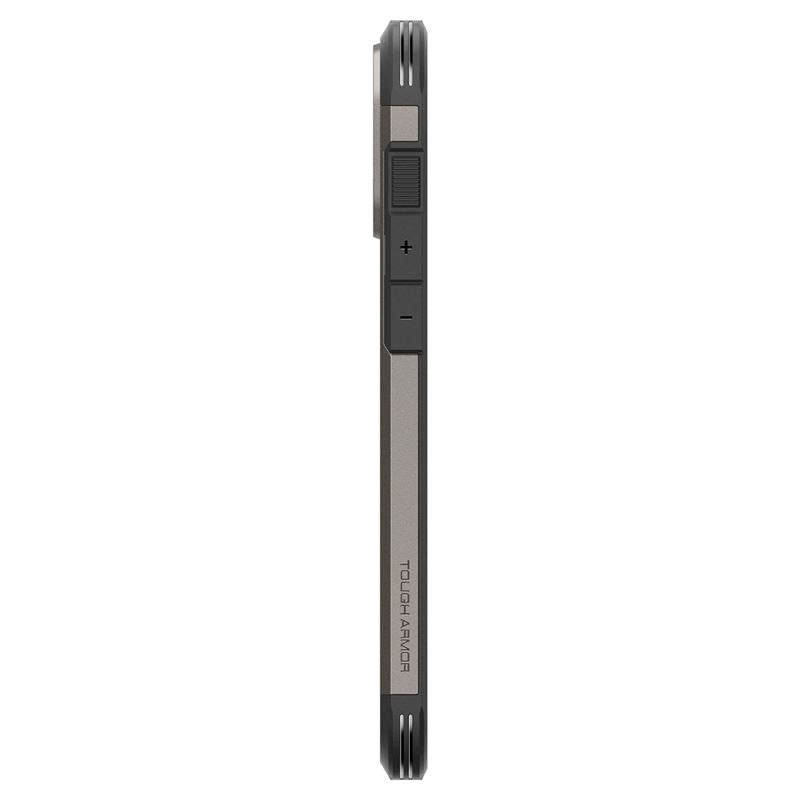 iPhone 16 Pro Max Spigen Tough Armor-deksel m. Stativ - MagSafe-kompatibel - Gunmetal