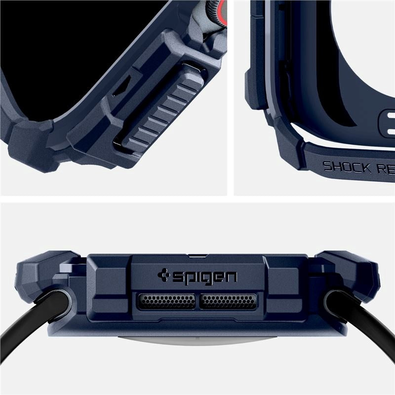 Spigen Rugged Armor Cover - Apple Watch 10 (42mm) - Fleksibel plast - Blå