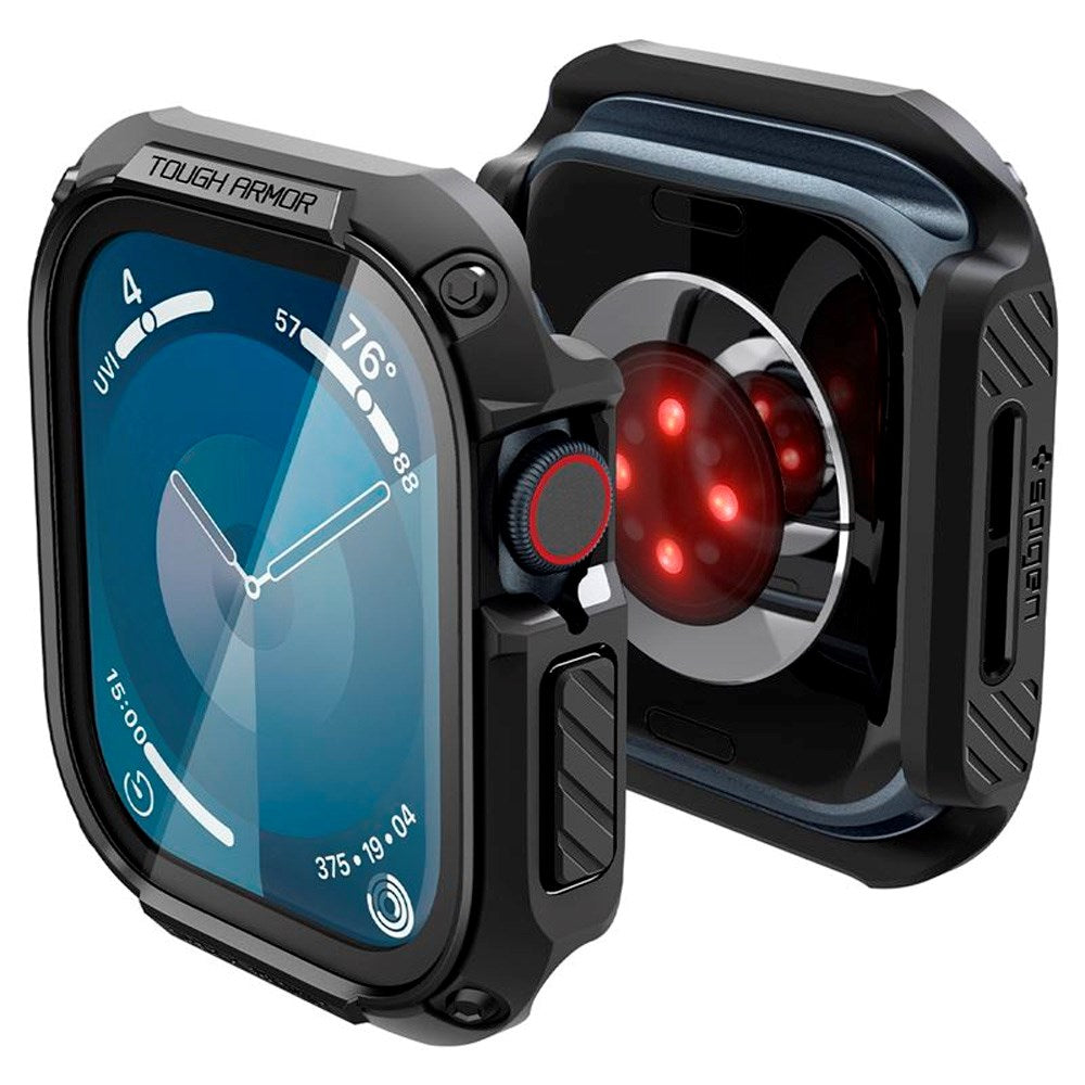 Spigen Tough Armor Cover m. Skærmbeskyttelsesglas - Apple Watch 11 / 10 (46mm) - Sort