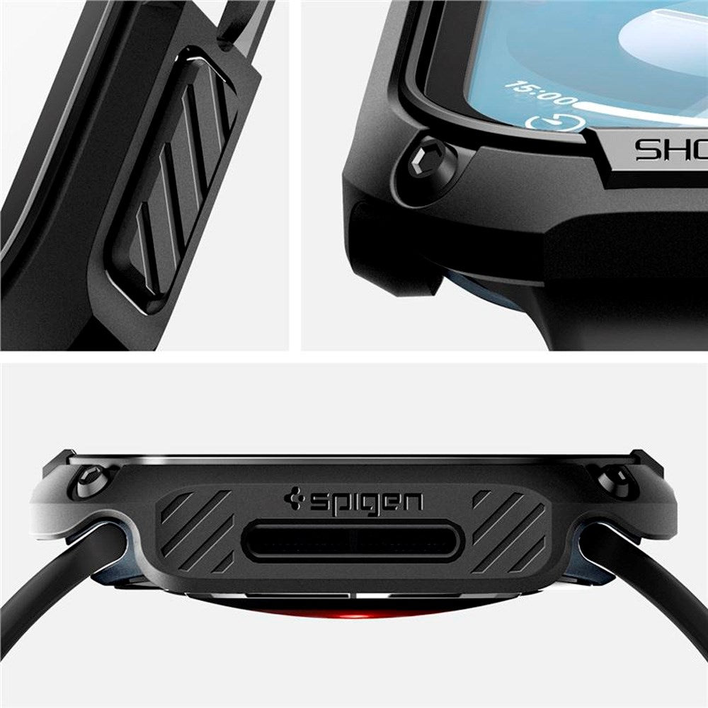 Spigen Tough Armor Cover m. Skærmbeskyttelsesglas - Apple Watch 11 / 10 (46mm) - Sort