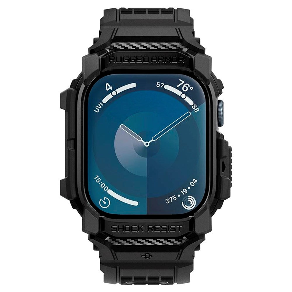 Spigen Rugged Armor Pro Rem m. Cover - Apple Watch 11 / 10 (46mm) - Sort