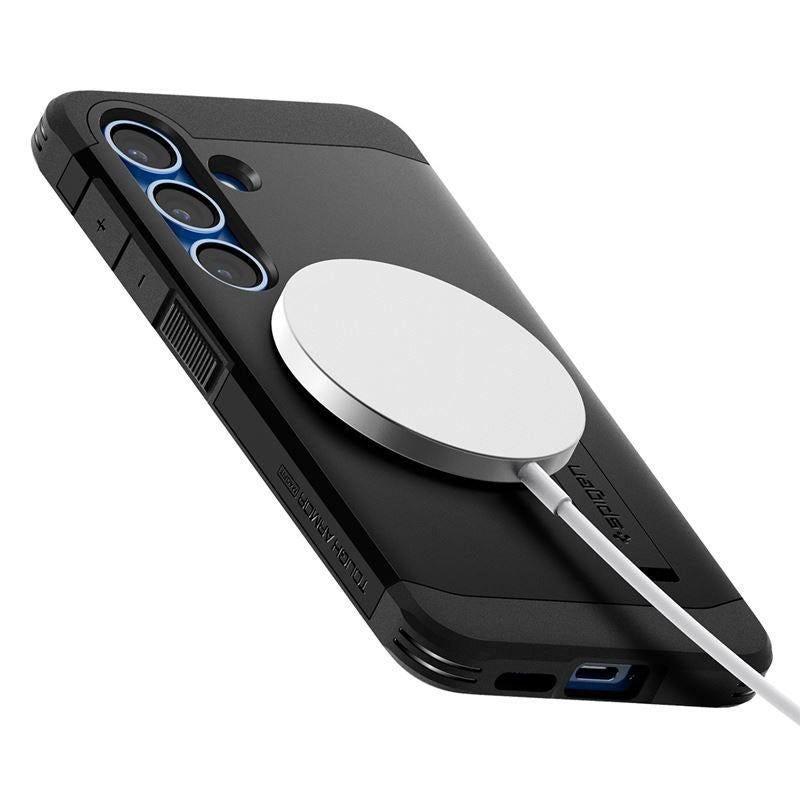Samsung Galaxy S25 Spigen Tough Armor Hybrid Bagside Cover - MagSafe Kompatibel - Sort