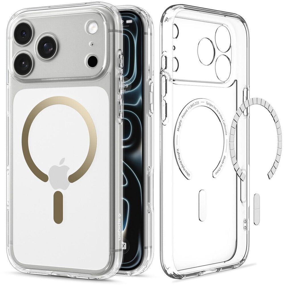iPhone 18 Pro / 17 Pro Spigen Ultra Hybrid Bagside Cover - MagSafe Kompatibel - Gennemsigtig / Guld