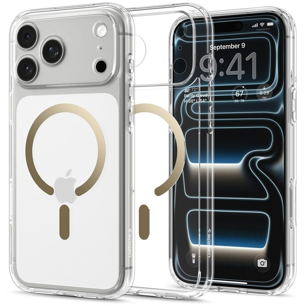 iPhone 18 Pro / 17 Pro Spigen Ultra Hybrid Bagside Cover - MagSafe Kompatibel - Gennemsigtig / Guld