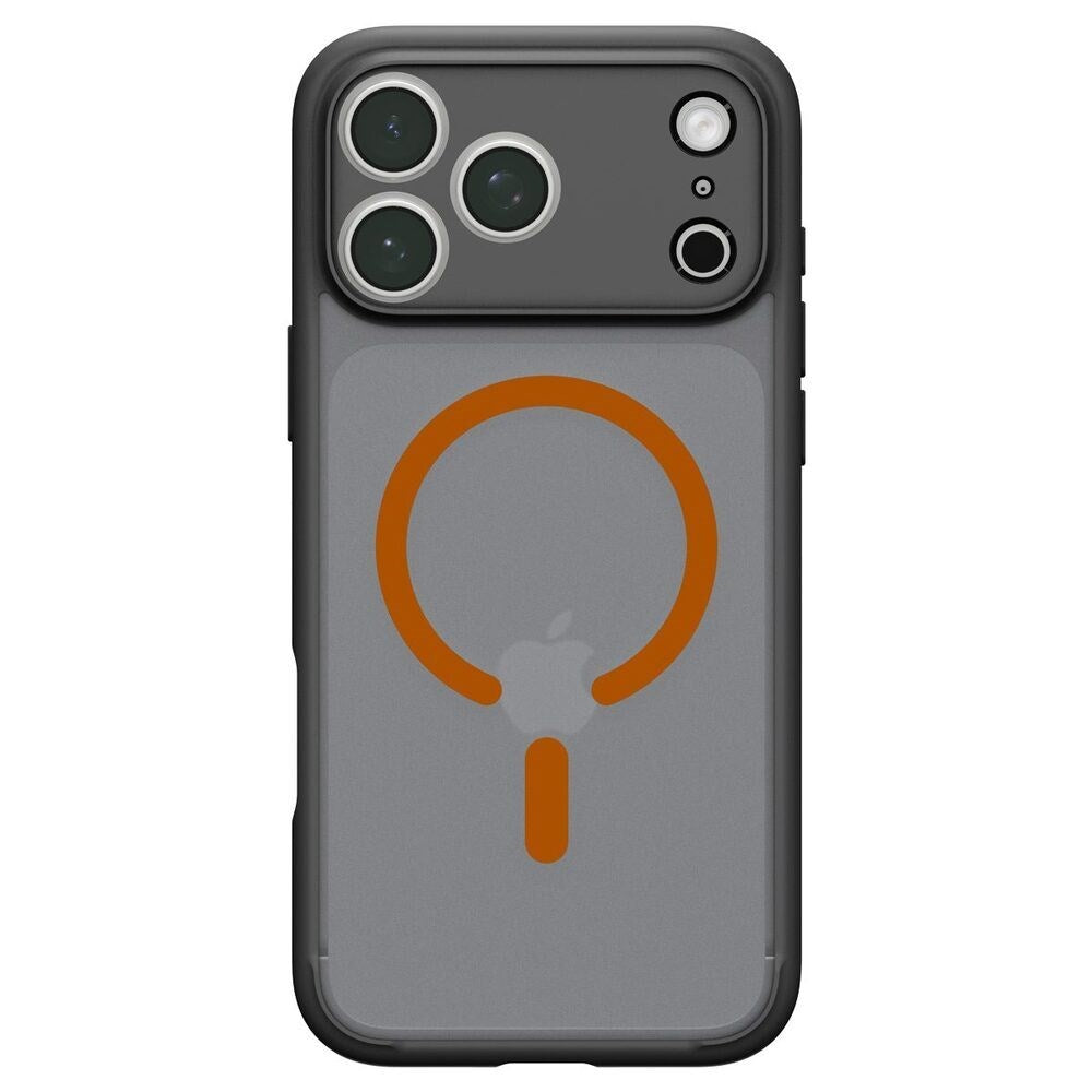 iPhone 18 Pro / 17 Pro Spigen Ultra Hybrid Bagside Cover - MagSafe Kompatibel - Mat Sort / Orange