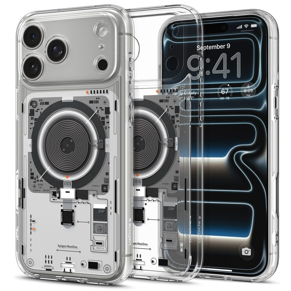 iPhone 18 Pro / 17 Pro Spigen Ultra Hybrid Bagside Cover - MagSafe Kompatibel - Gennemsigtig / Sort