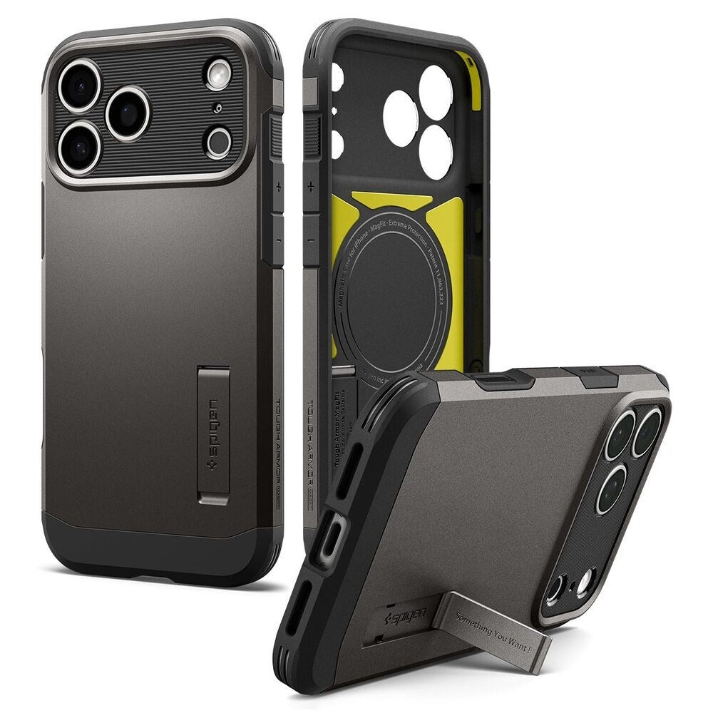 iPhone 18 Pro Max / 17 Pro Max Spigen Tough Armor T Bagside Cover - MagSafe Kompatibel - Grå
