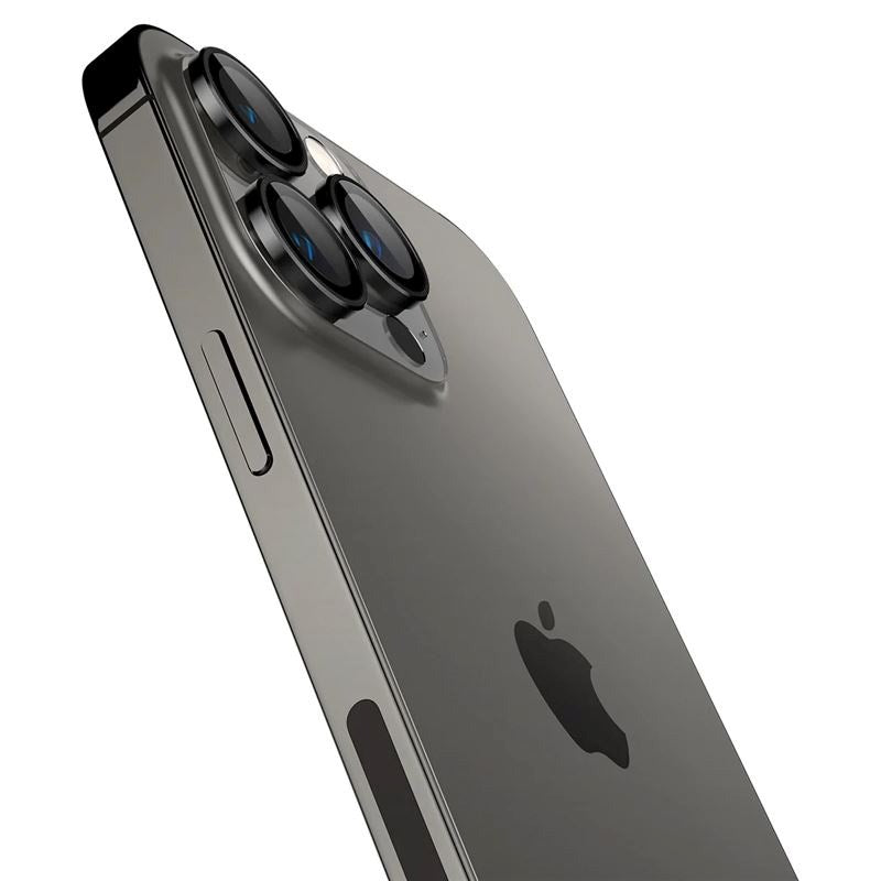 iPhone 16 Pro / 16 Pro Max Spigen EZ Fit. tR Optik Pro Kameralinsebeskytter - 2 stk - Gjennomsiktig / Sort