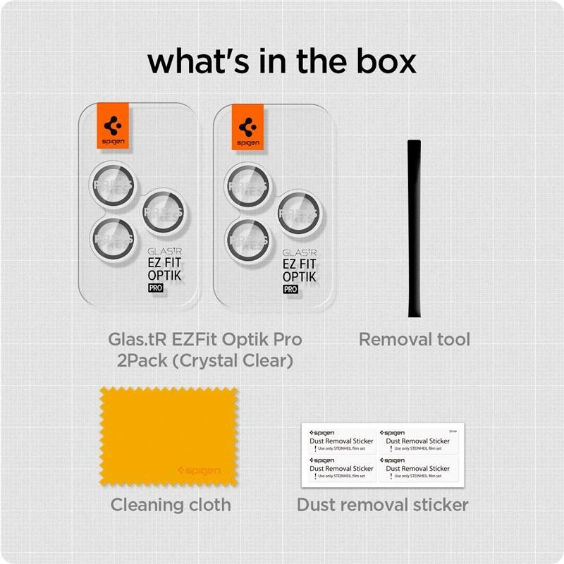 iPhone 16 Pro / 16 Pro Max Spigen EZ Fit. tR Optik Pro Kameralinsebeskyttelse - 2 stk - Gjennomsiktig