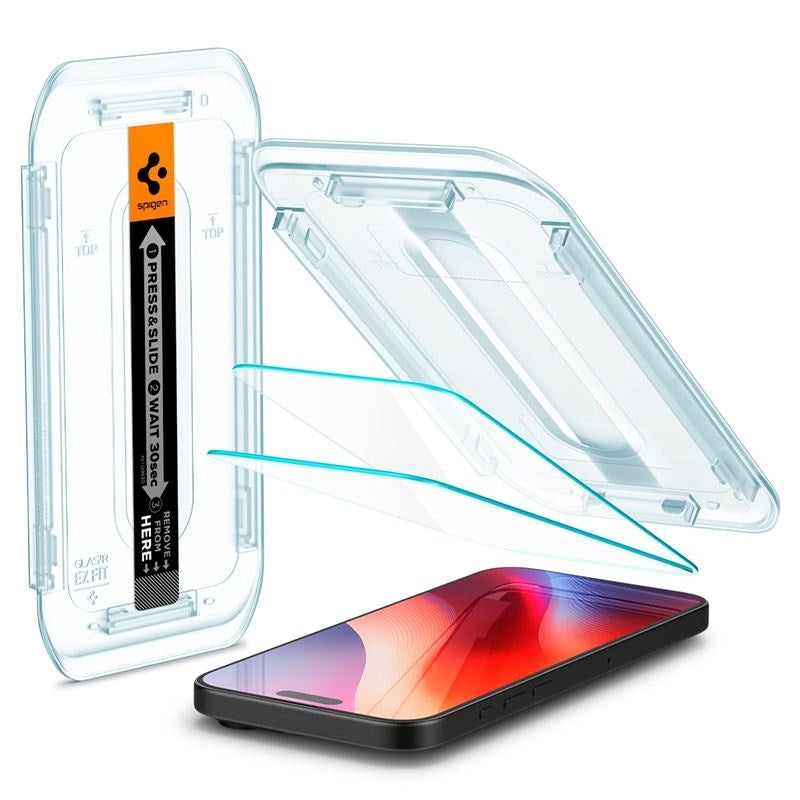 iPhone 16 Pro Max Spigen EZ Fit Glas.tR Skjermbeskytter 2. del - Veskevennlig - Gjennomsiktig