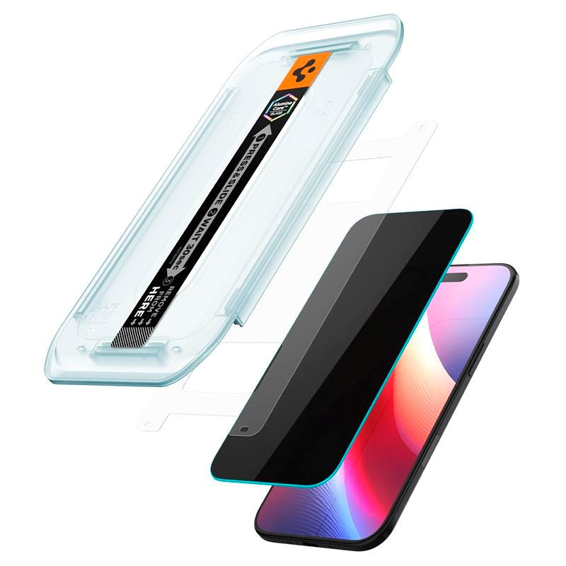 Spigen iPhone Air Glass tR EZ Fit Pro HD Skærmbeskyttelsesglas - Privacy Funktion - Gennemsigtig