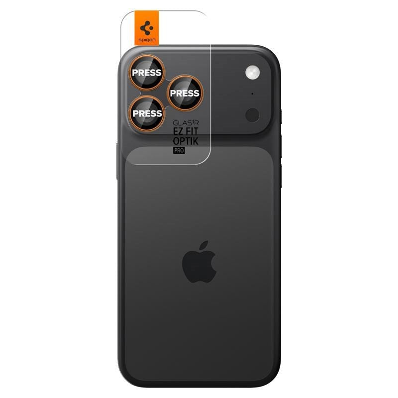 iPhone 17 Pro / 17 Pro Max / 16 Pro / 16 Pro Max / 15 Pro / 15 Pro Max / 14 Pro / 14 Pro Max Spigen Glass tR EZ Fit Optik Pro Kameraglas - 2 stk - Orange
