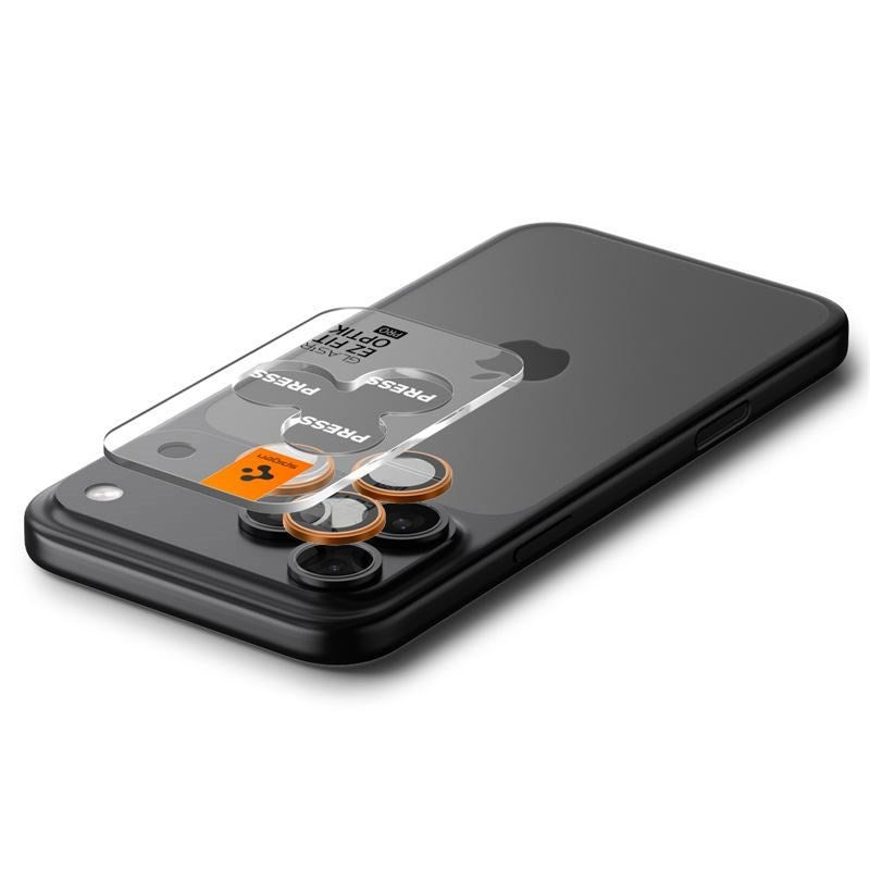 iPhone 17 Pro / 17 Pro Max / 16 Pro / 16 Pro Max / 15 Pro / 15 Pro Max / 14 Pro / 14 Pro Max Spigen Glass tR EZ Fit Optik Pro Kameraglas - 2 stk - Orange