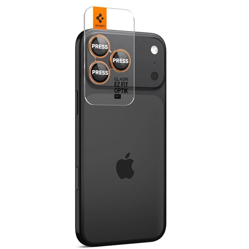 iPhone 17 Pro / 17 Pro Max / 16 Pro / 16 Pro Max / 15 Pro / 15 Pro Max / 14 Pro / 14 Pro Max Spigen Glass tR EZ Fit Optik Pro Kameraglas - 2 stk - Orange