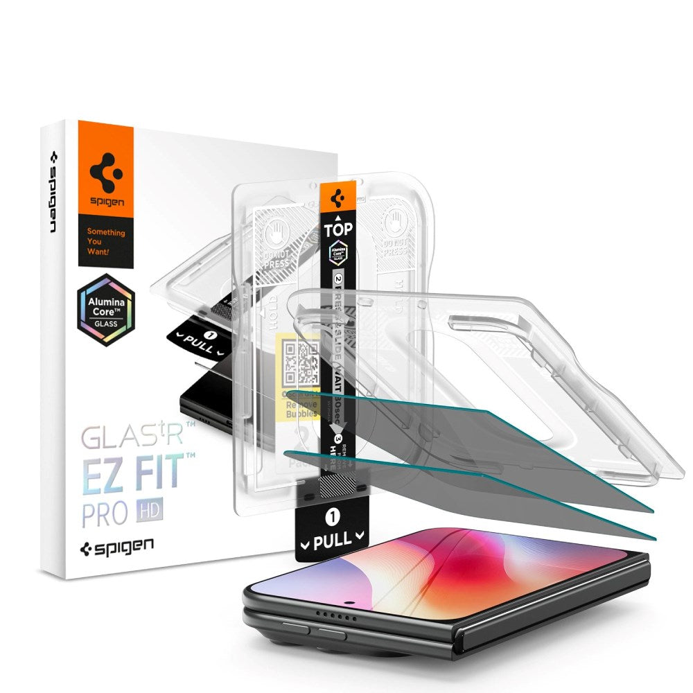 Spigen iPhone Duo Glass tR EZ Fit Pro HD Privacy Skærmbeskyttelsesglas - 2 stk - Gennemsigtig