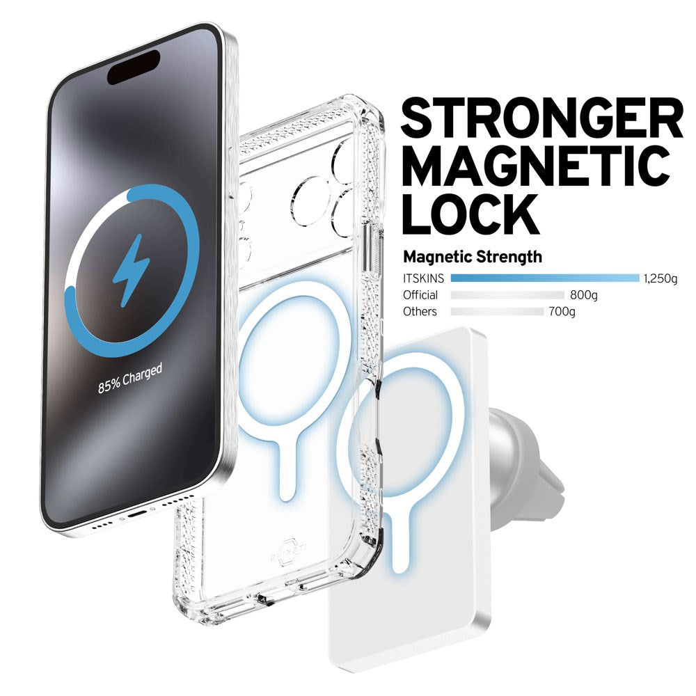 iPhone 17 Pro Max ITSKINS Hybrid MagClear Case - MagSafe Kompatibel - Gennemsigtig