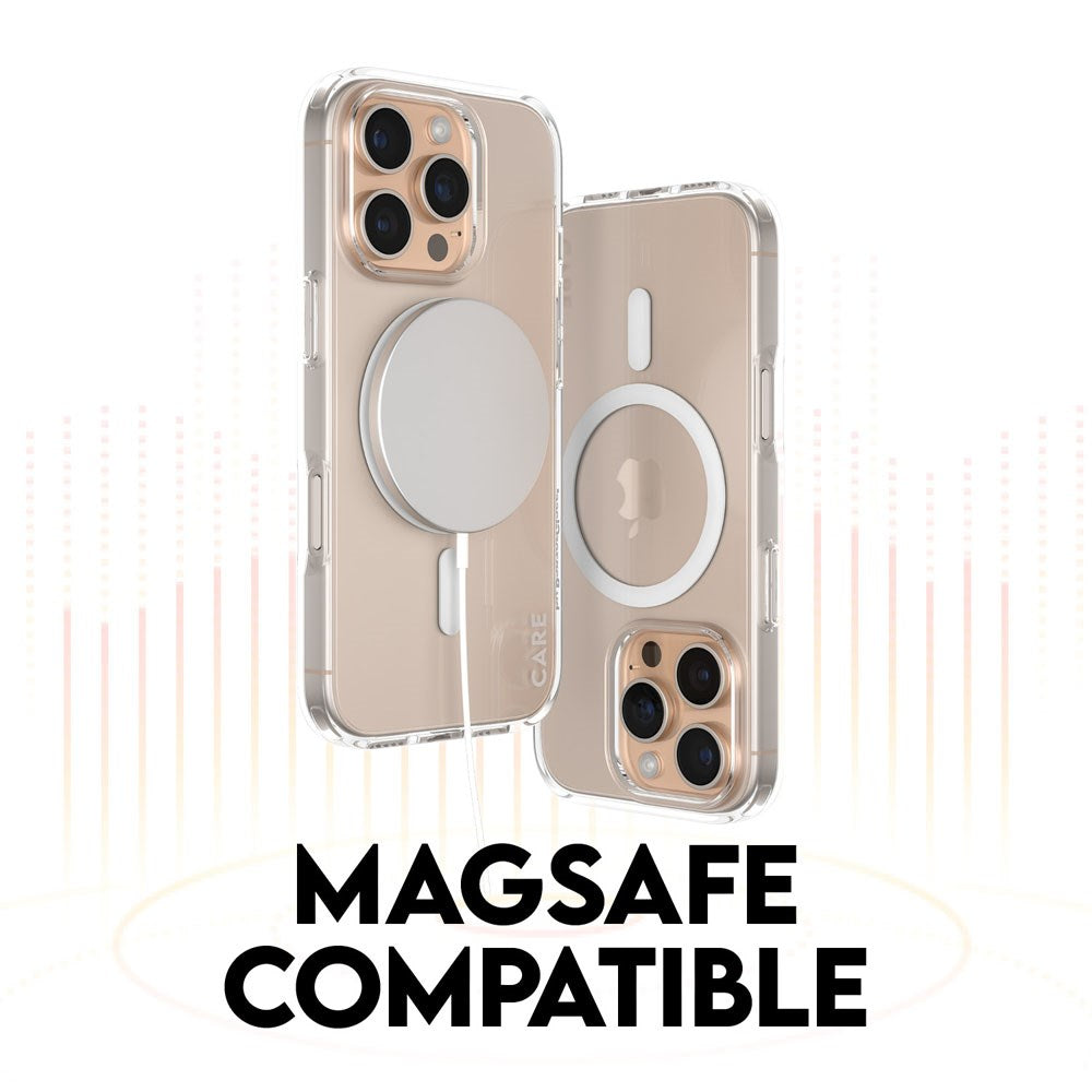 CARE By PanzerGlass iPhone 16 Pro 3-i-1 FLAGSHIP MagSafe Bundle - Skærmbeskyttelse (UWF) / Bagsidecover / Kamerabeskyttelse - Gennemsigtig / Hvid