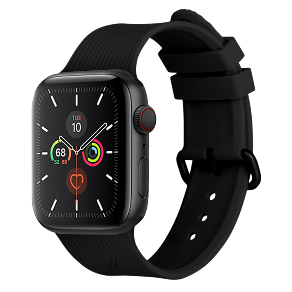 Apple Watch (42/44/SE/45/46/49 mm) Native Union Curve Strap Silikon Smartwatch-rem - Svart