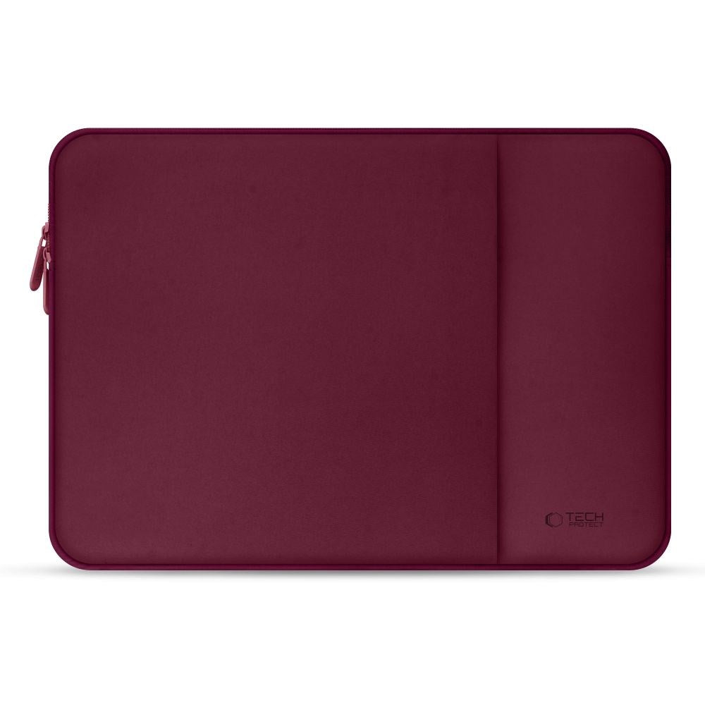 Tech-Protect MacBook / Laptop Neopren-omslag 13" (33,5 x 22,5 cm) m. Ekstra lomme - Vinrød