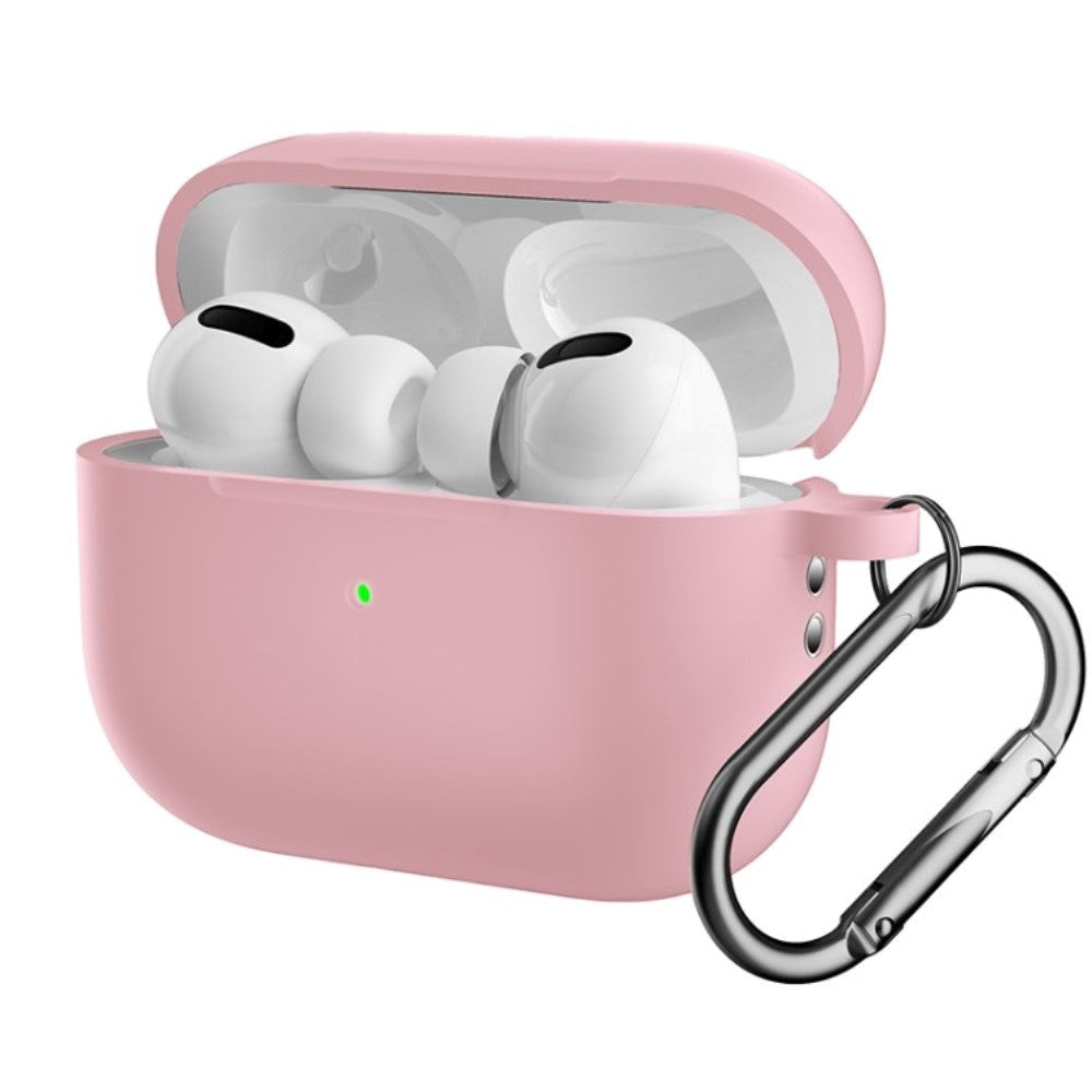 Apple Airpods Pro 2nd Gen (2022) Silikondeksel m. Hake - Rosa