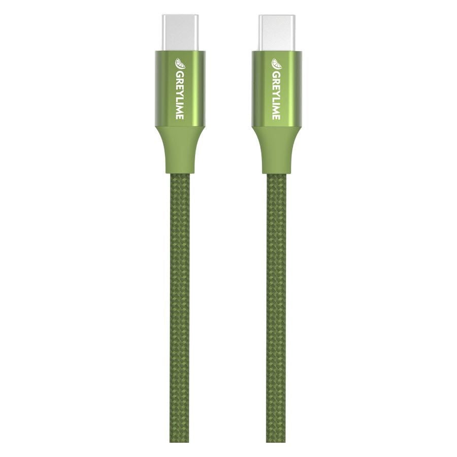 GreyLime Flettet USB-C til USB-C-kabel 1 meter - Grønn