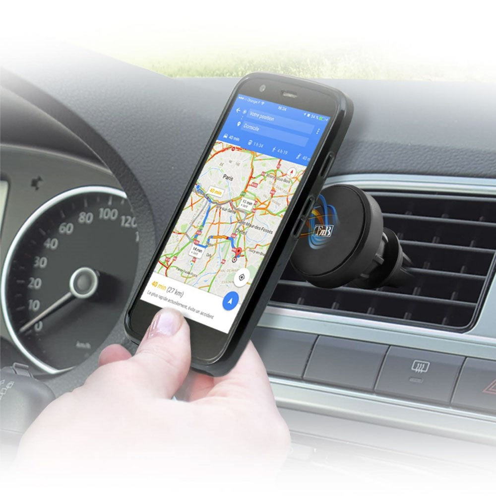 T'NB Roterbar Magnetisk Mobilholder til Bil - Ventilationsanlægsmontering - Sort