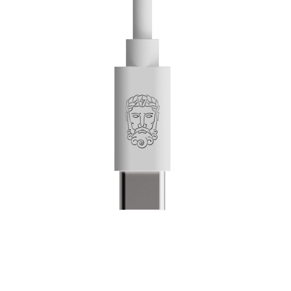 Upström Sirkulær USB-C til USB-C-kabel 100W - 2,5m - Hvit