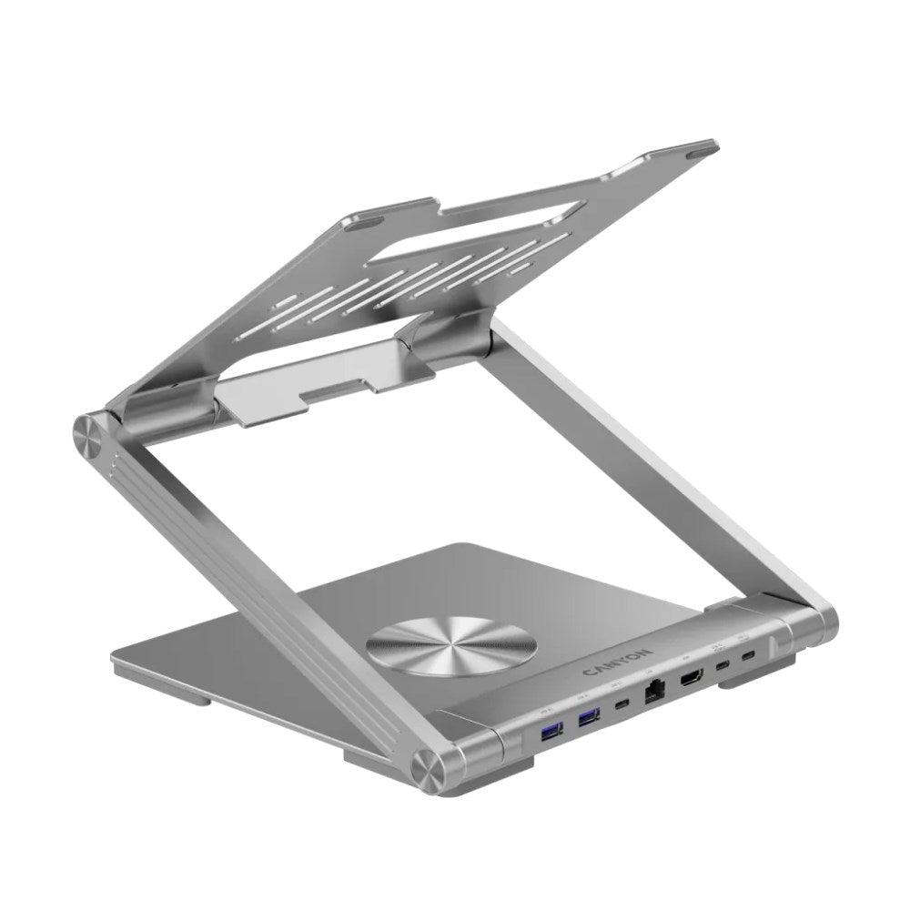 Canyon 6-i-1 USB-C Hub & Laptop Stander - Grå