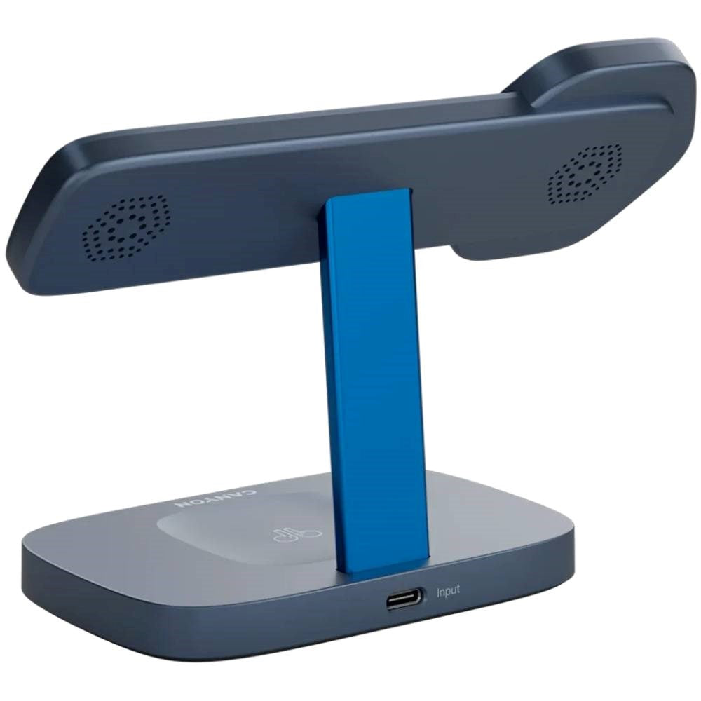 Canyon Hexagon 3-i-1 Trådløs Oplader - 15W - Qi / MagSafe Kompatibel - Grå / Blå