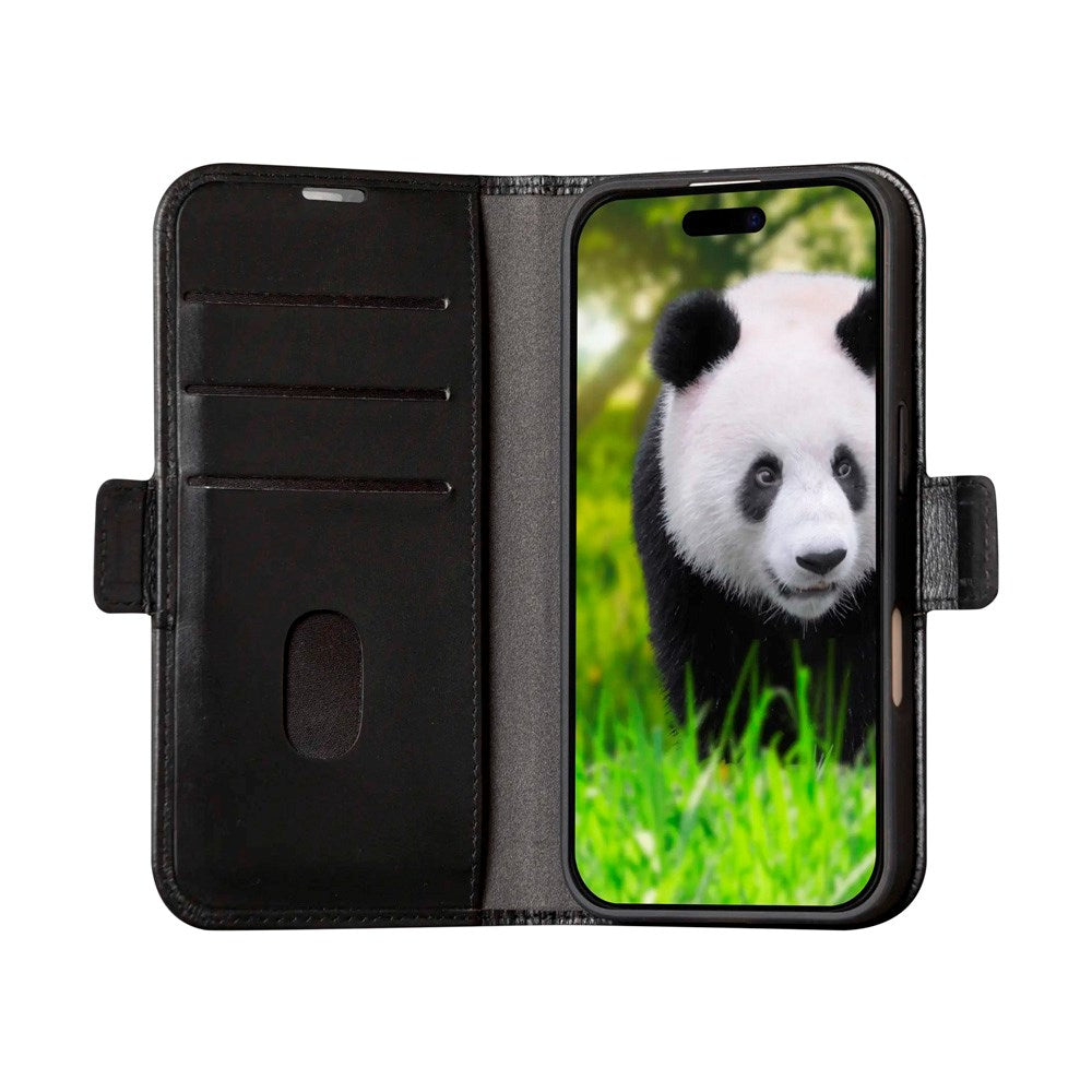 dbramante1928 iPhone 16 Plus Copenhagen Slim Ægte Læder Flip Cover m. Pung - Black