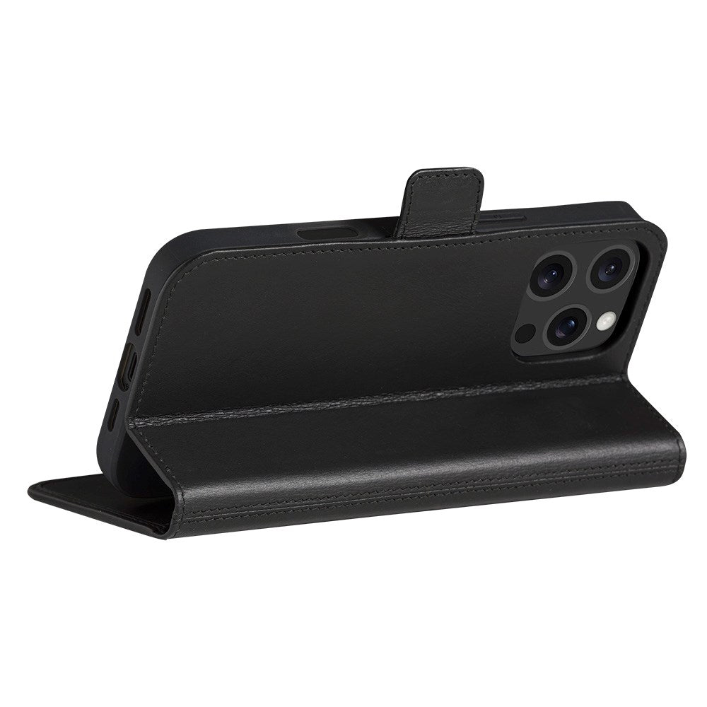 iPhone 16 Pro Max dbramante1928 Copenhagen Slim Flip-deksel i ekte skinn m. Lommebok - Svart