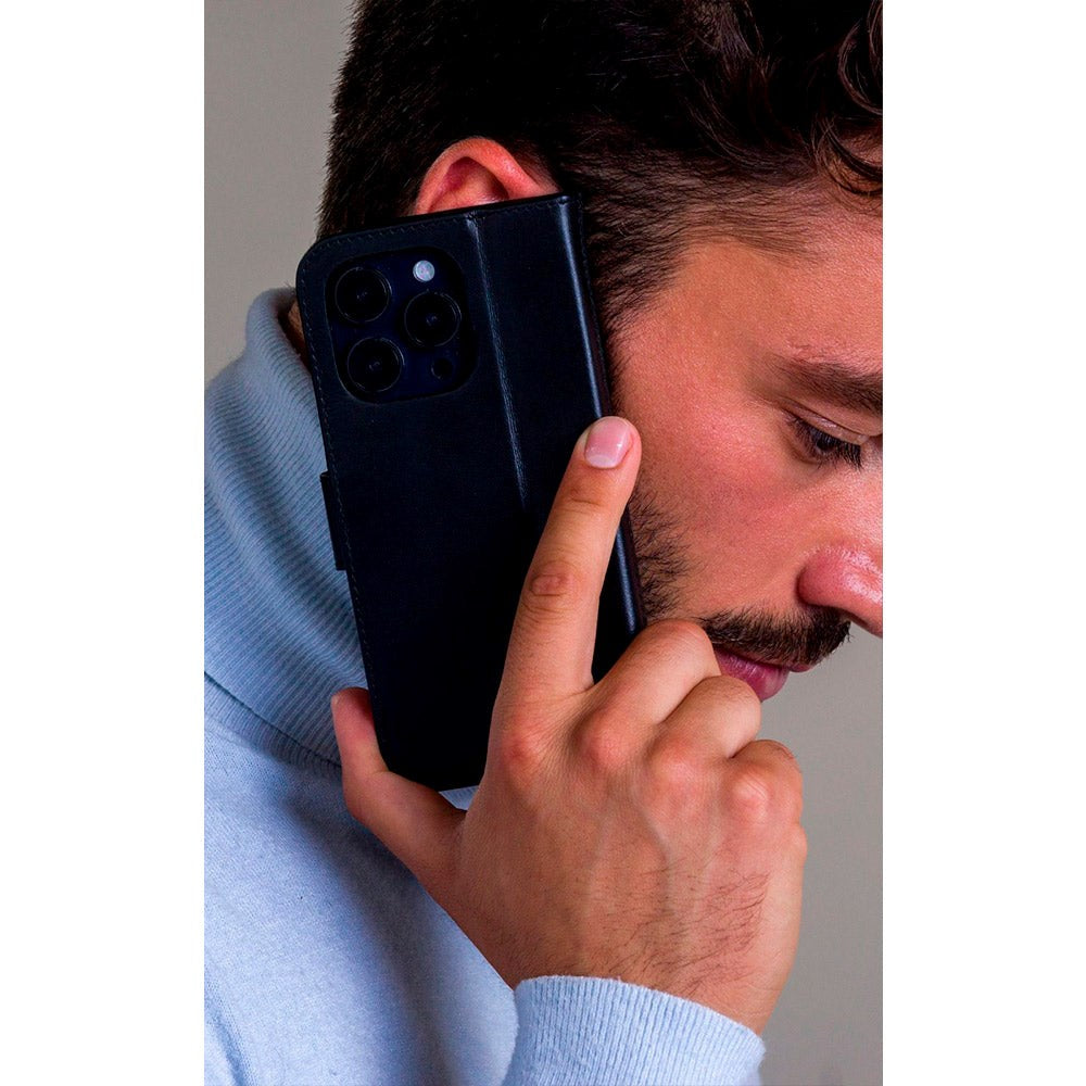 iPhone 14 Plus dbramante1928 Copenhagen Slim Læder Flip Cover m. Pung - Black