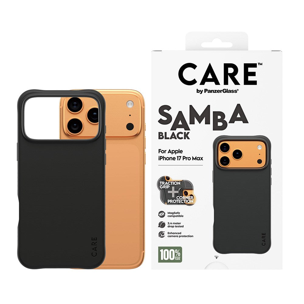 iPhone 17 Pro Max CARE by PanzerGlass Fashionable Samba Mobil Cover - MagSafe Kompatibel - Black