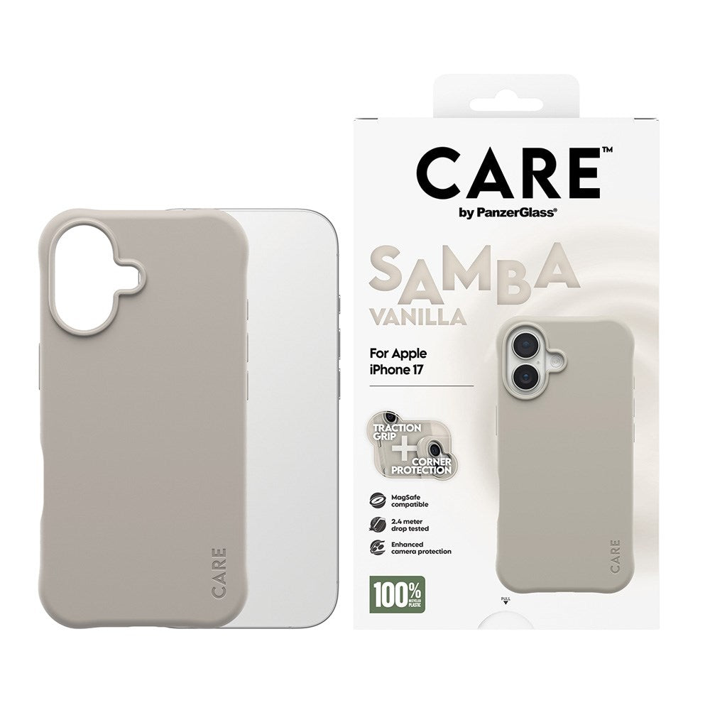 iPhone 17 CARE by PanzerGlass Fashionable Samba Mobil Cover - MagSafe Kompatibel - Vanilla