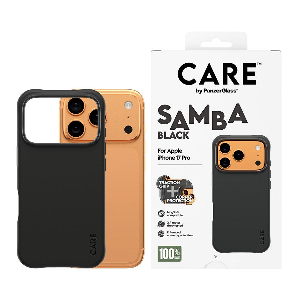 iPhone 17 Pro CARE by PanzerGlass Fashionable Samba Mobil Cover - MagSafe Kompatibel - Black