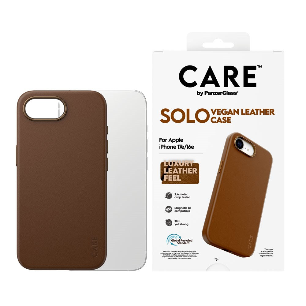 iPhone 17e / 16e CARE by PanzerGlass SOLO Cover - Brun
